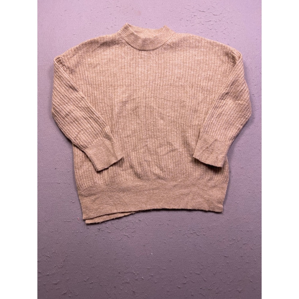 H&M Sweater Ribbed Knit Tan Beige Small S Womens